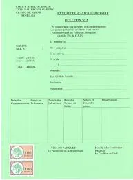 CASIER JUDICIAIRE POUR SENEGALAIS